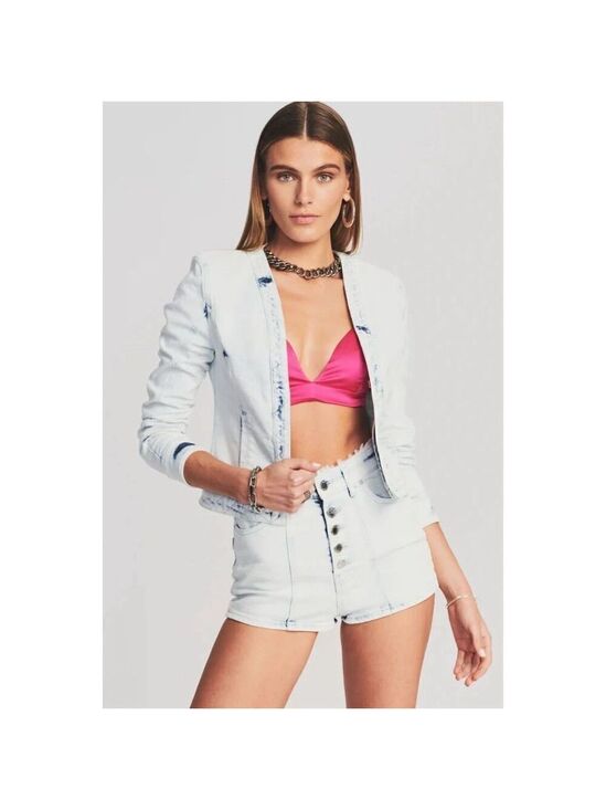 Retrofête Jackets & Blazers - Retrofête Women's Denim Jacket XL Light Blue Acid Wash
